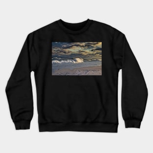 Stormy weather at the beach Crewneck Sweatshirt